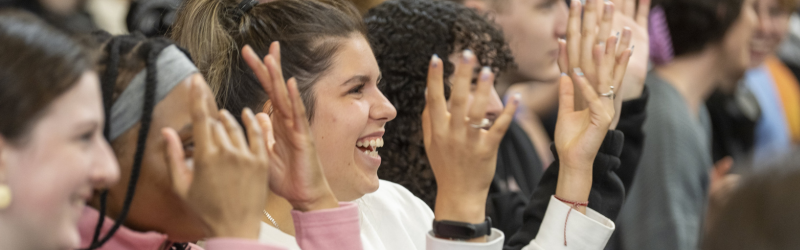 students in Bailey Allen Hall